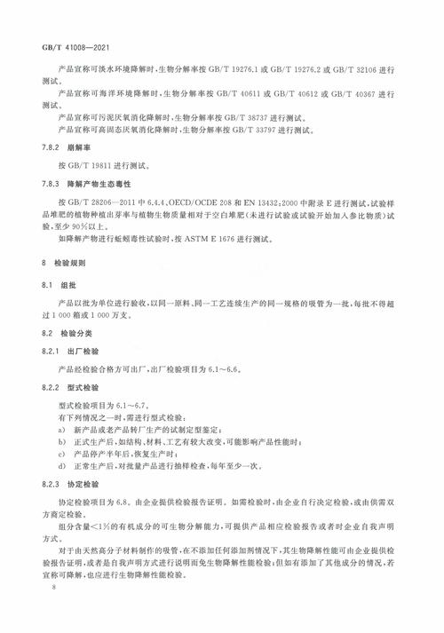 归口于全国生物基材料及降解制品标准化技术委员会